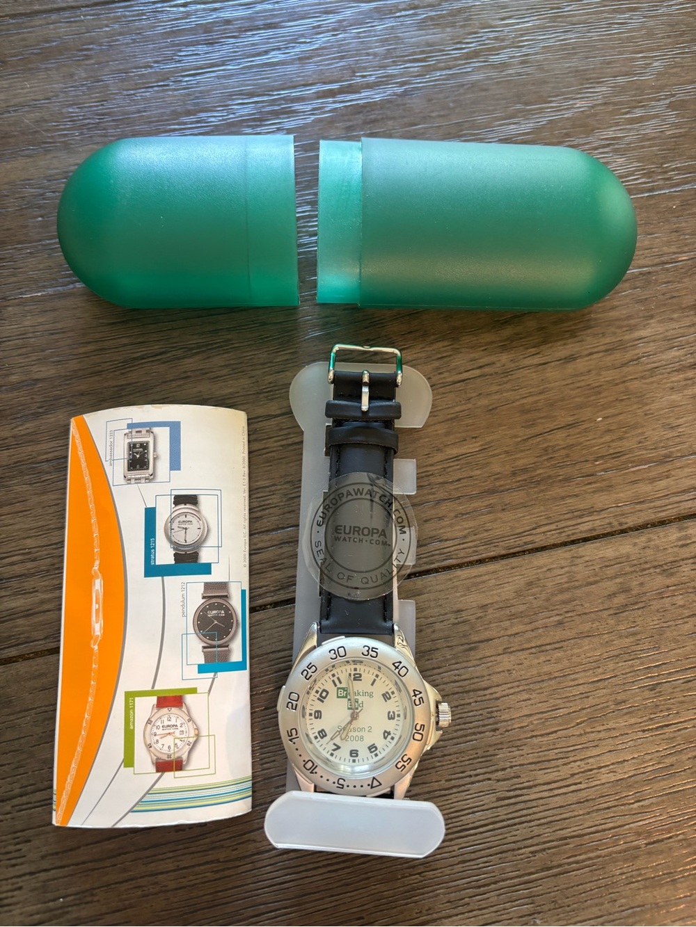 Europa Men's Sport Watch with Black Strap and Green Case